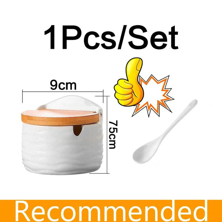 Lisslune | Elegant Ceramic Spice Jar Set - Stylish Storage Solutions for Culinary Enthusiasts