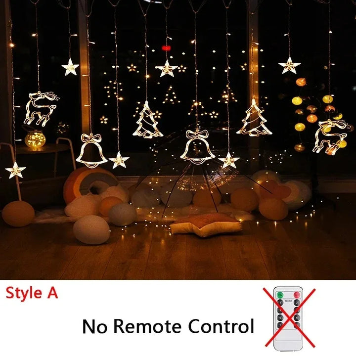 Rynx | Christmas lights 2024 light chain fairy garland curtain decoration for the holidays 2025 New Year decoration 220V/110V/battery