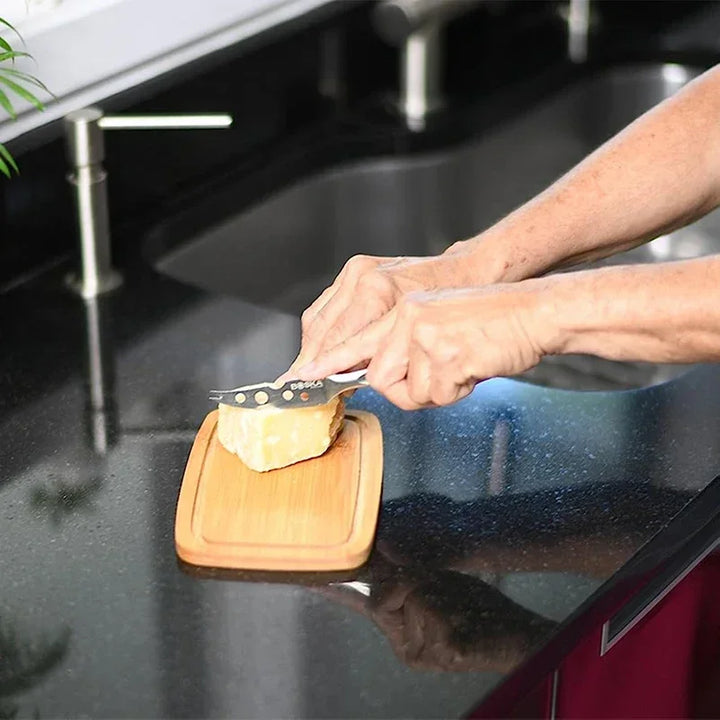 Lisslune | Rectangular cheese and butter dish with bamboo board