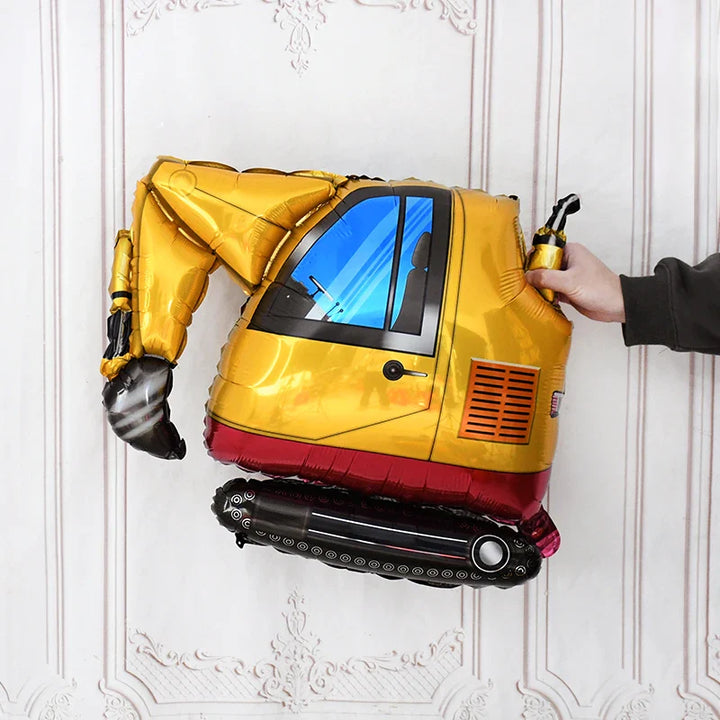 Rynx 1Set Construction Vehicle Foil Balloons Boys Construction Theme Birthday Party Favor Decoration Excavator Truck Globos Accessories