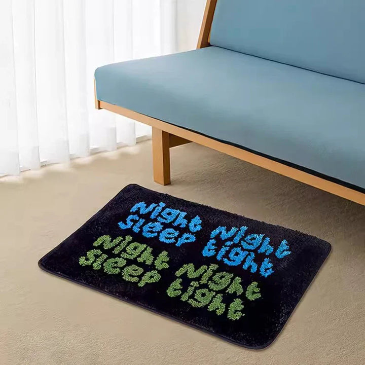Rynx | Chic Tufting Letters Bathroom Mat Soft Bath Mat Floor Mat Living Area Rug Non-Slip Hallway Rug Aesthetic Home Decor 40x60cm