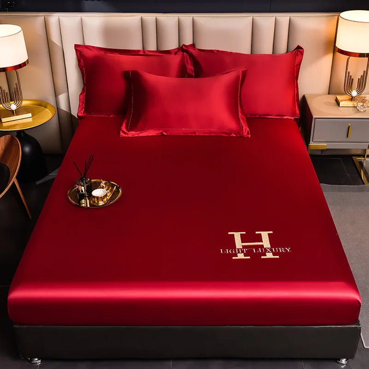 Lisslune | Solid Color Silk Bed Sheet