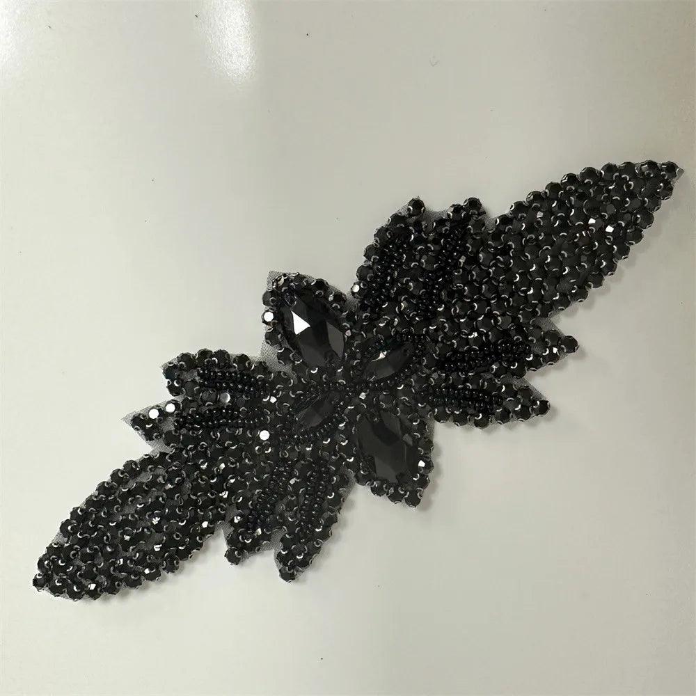 Lisslune | Shining Silver Rhinestone Flower Appliqué: Elegant Fashion Upgrade Accessory