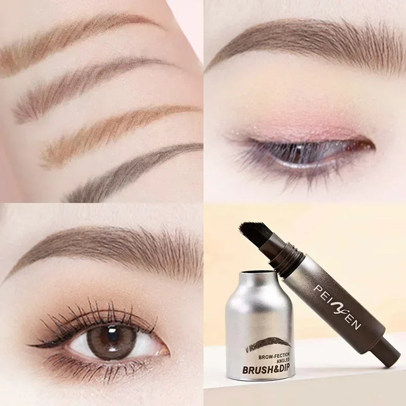Rynx | Air cushion makeup paste with wild eyebrows, square brush, tea brown, printable 3D color, dip eyebrow booster, cream for adjusting hairlines