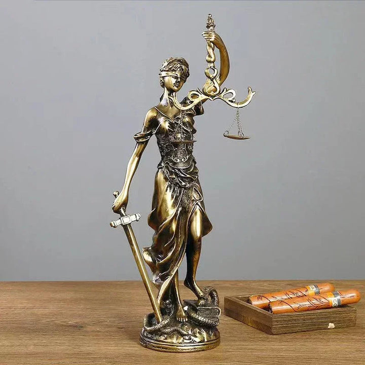 Lisslune | ERMAKOVA European antique bronze Greek goddess of justice statue Fair Angels resin sculpture ornaments desktop home decoration gift