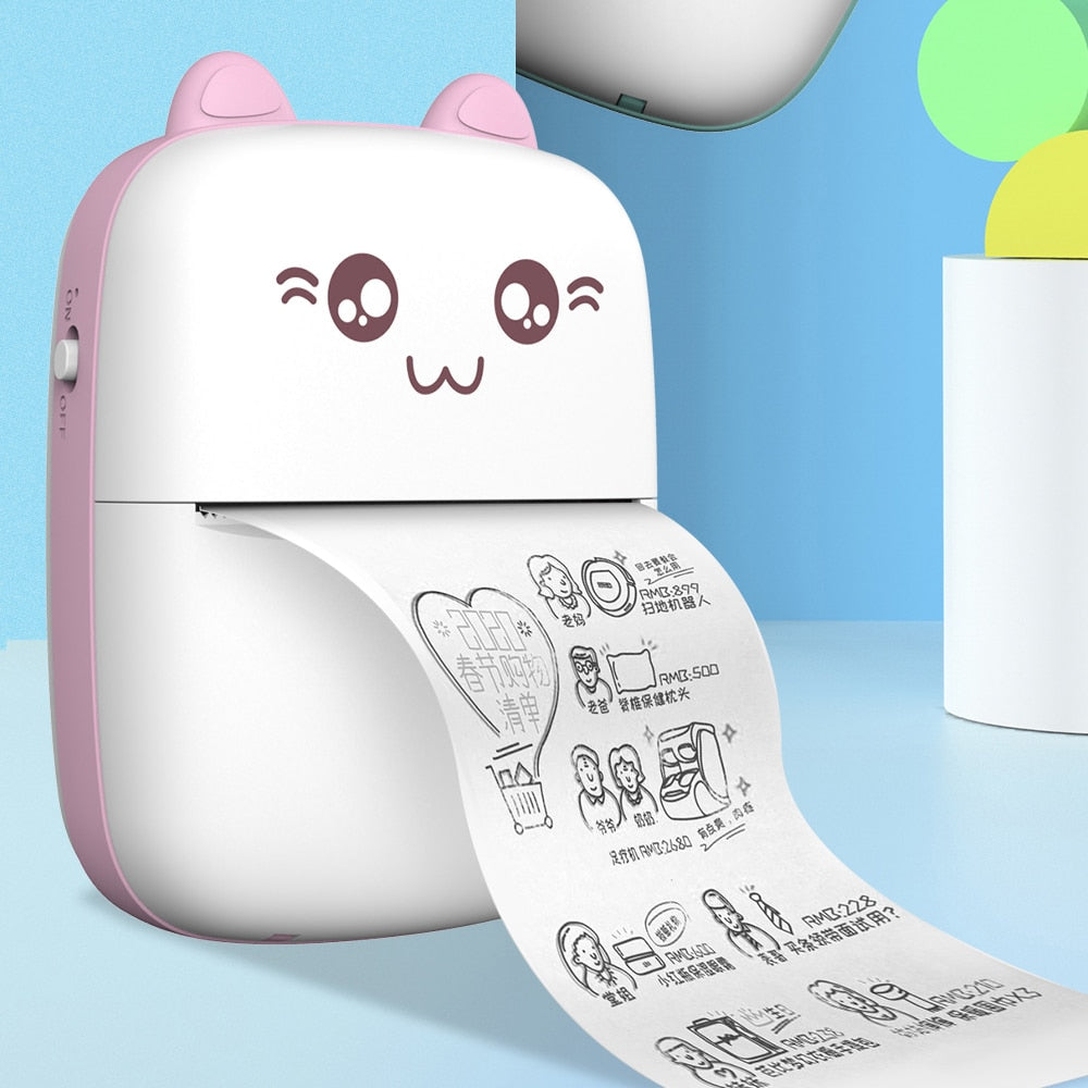Lisslune | Mini Cat Thermal Bluetooth Label Printer