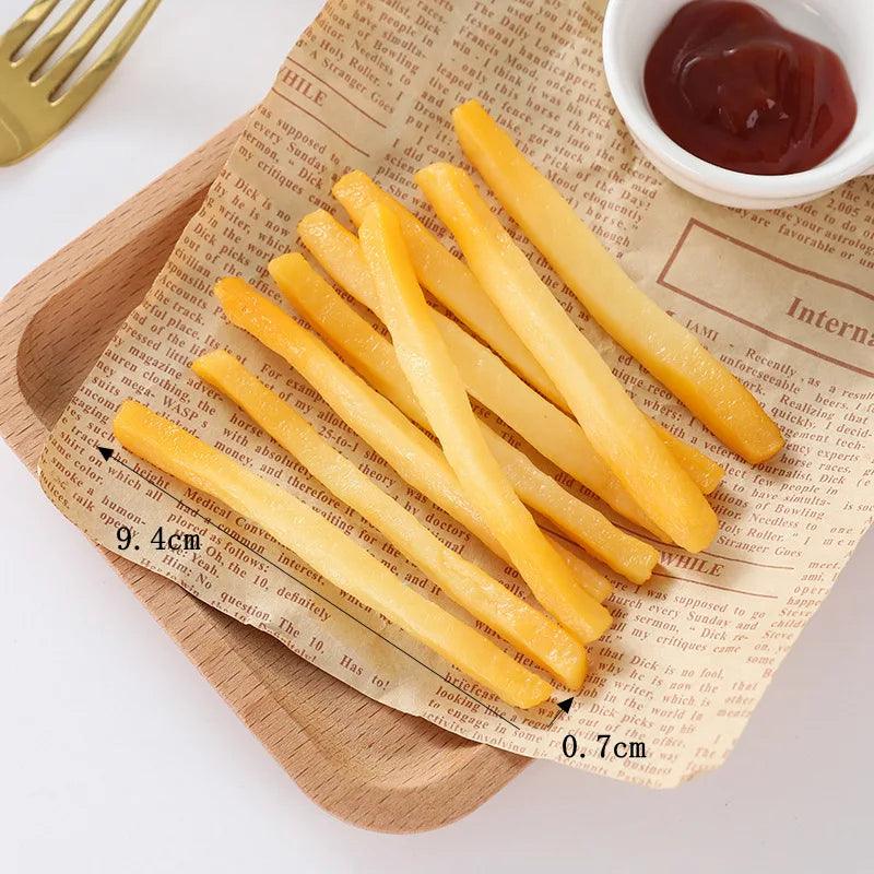 Lisslune | Creative French Fry Play Food Set - 10 Realistic Artificial Potato Chips for Kids Restaurant Role Play and Exhibition