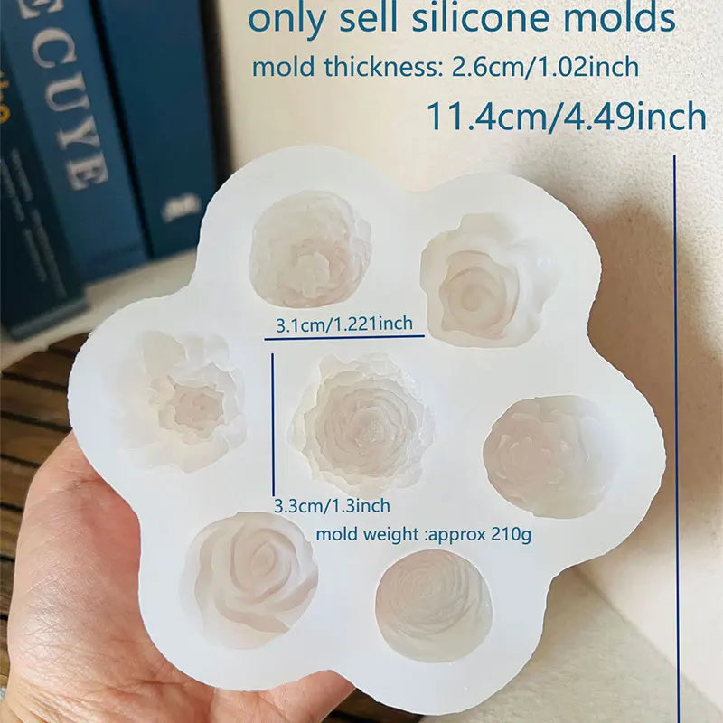 Rynx | Tulip Peony Flower Silicone Mold Mother’s Day DIY Gift Scented Candle Flower Mold Rose Flower Jasmine Handmade Soap Mold