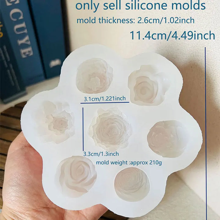 Rynx | Tulip Peony Flower Silicone Mold Mother’s Day DIY Gift Scented Candle Flower Mold Rose Flower Jasmine Handmade Soap Mold