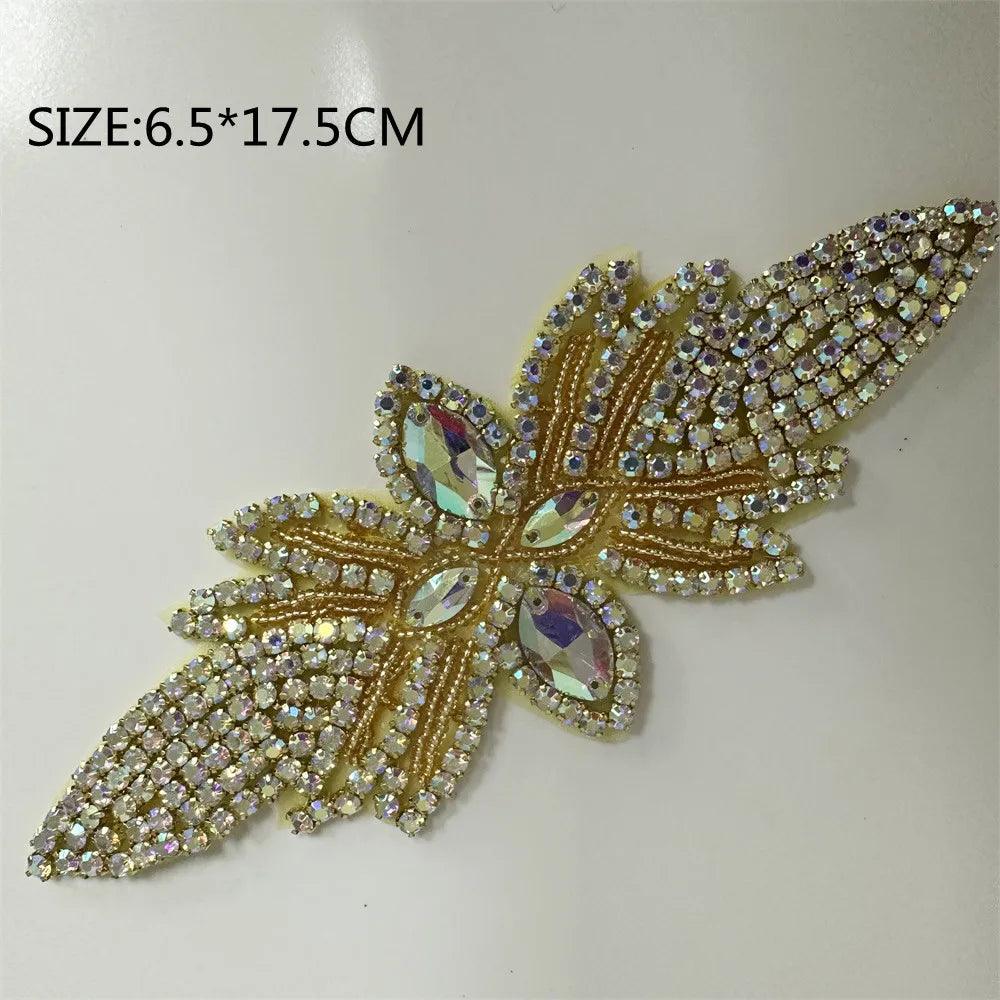 Lisslune | Shining Silver Rhinestone Flower Appliqué: Elegant Fashion Upgrade Accessory