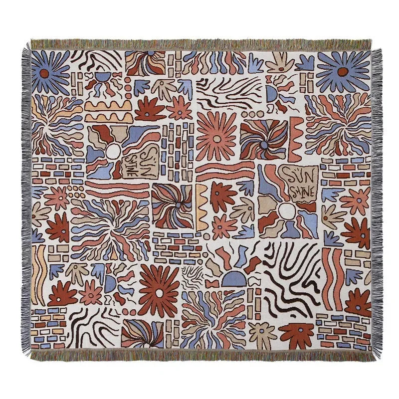 Lisslune | Sun & Flowers Wall Tapestry Blanket