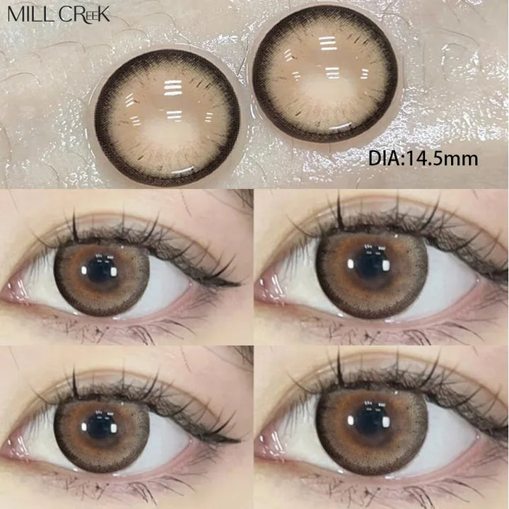 Lisslune | Contact lenses for eyes Color 2 pieces Diopters Annual lens prescription Myopia Round Soft lens Fashionable Beautiful Cosmetic lens