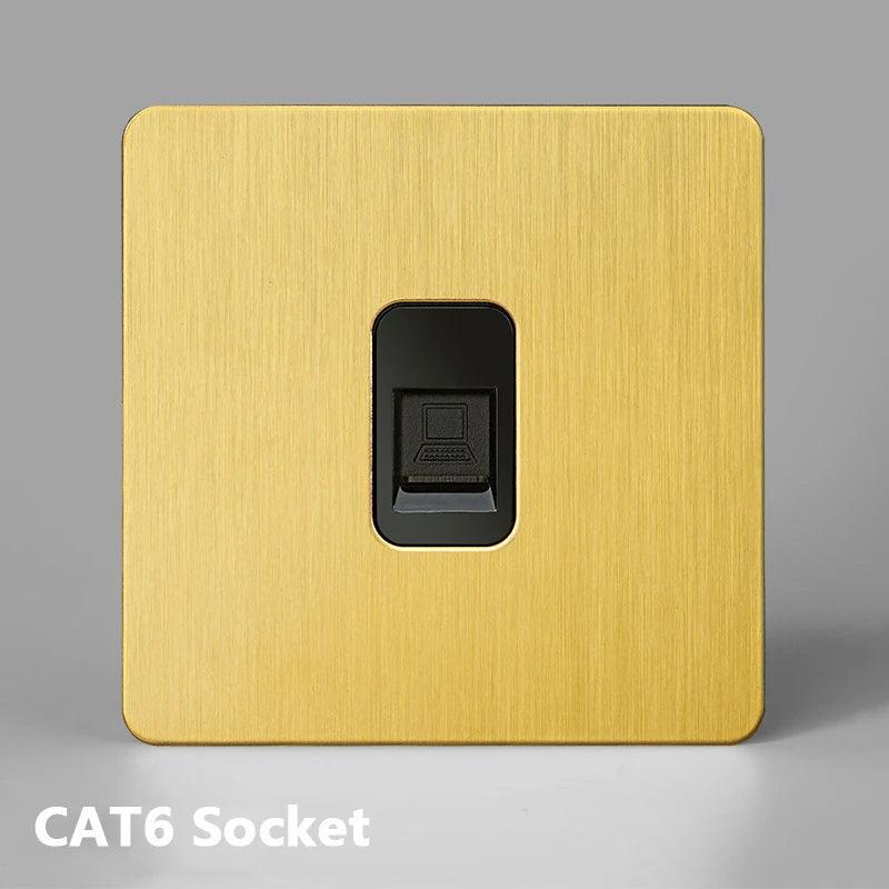 Lisslune | Luxurious Gold Dimmer Switch Set with USB Charging Port - Perfect for French/EU Plugs