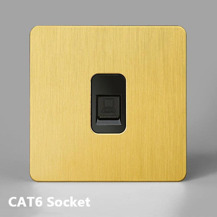 Lisslune | Luxurious Gold Dimmer Switch Set with USB Charging Port - Perfect for French/EU Plugs