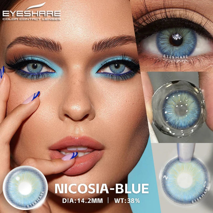 Rynx | 2pcs Colorful Pupils for Eyes Color Contact Lenses Green Eye Color Lenses Blue Eye Contacts High Quality Gray Soft Pupils