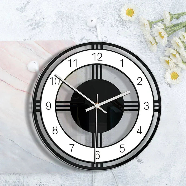 Lisslune | Monochrome Harmony – Modern minimalist wall clock