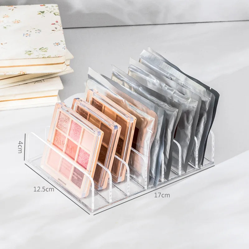 Rynx | Desktop Cosmetics Department Storage Organizer Box Acrylic Transparent Removable Skincare Products Eyeshadow Tray Lipstick Holder
