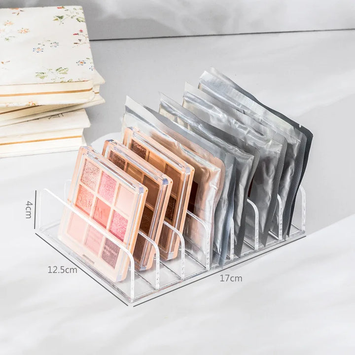 Rynx | Desktop Cosmetics Department Storage Organizer Box Acrylic Transparent Removable Skincare Products Eyeshadow Tray Lipstick Holder