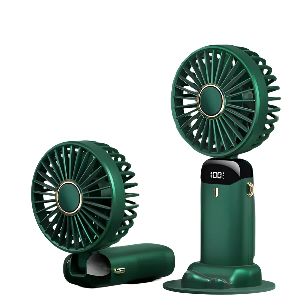 Lisslune | Rechargeable Handheld Mini Fan | 5-Speed, 90-Degree Adjustable & Quiet for Office, Home & Outdoor Use