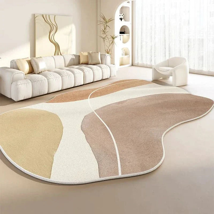 Lisslune | Japanese Style Irregular Plush Rug with Non-Slip Backing