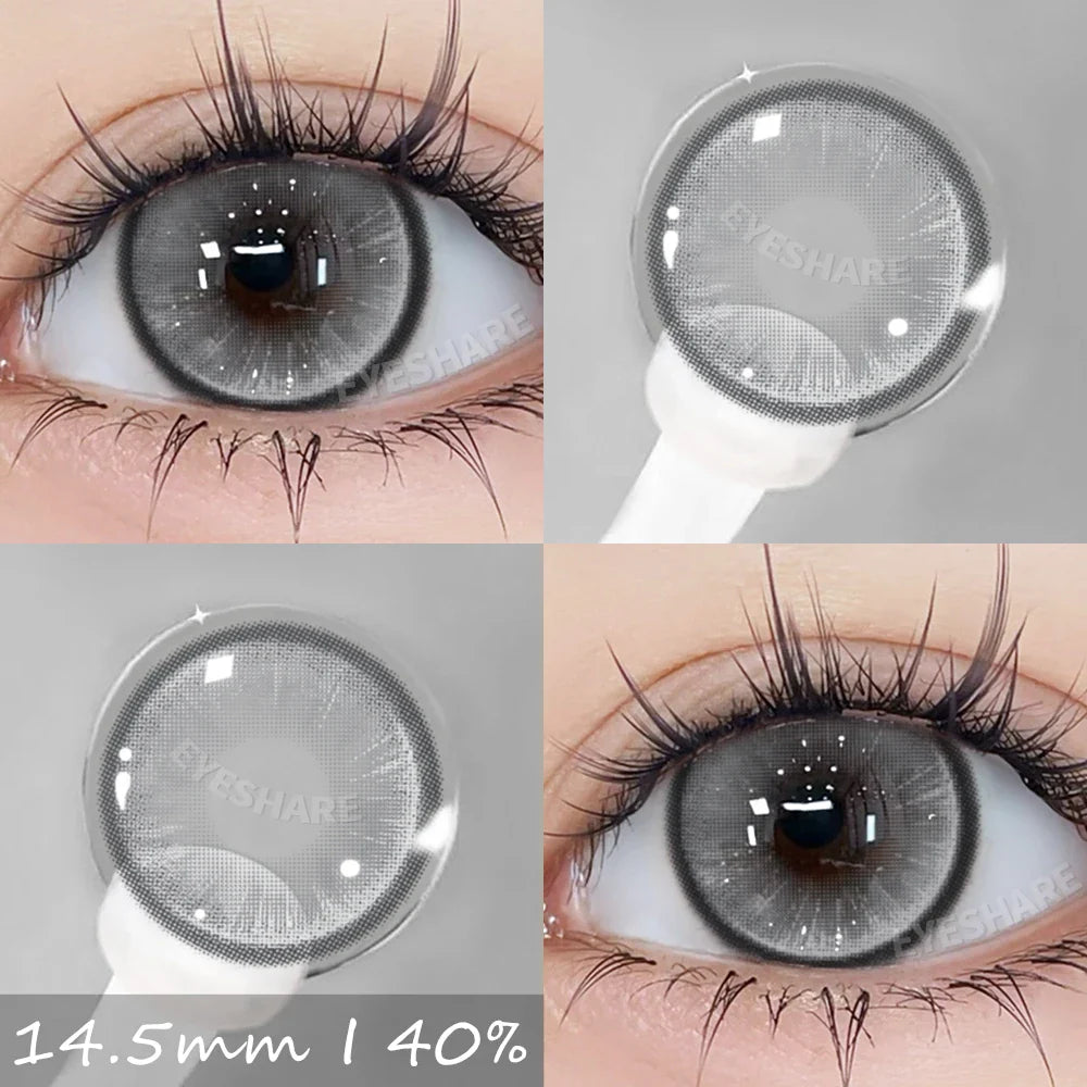 Rynx | Natural Color Contact Lenses 2 Pieces Fashion Blue Lenses Gray Pupils Lens Brown Beautiful Pupils Green Lens Annual 14.5mm