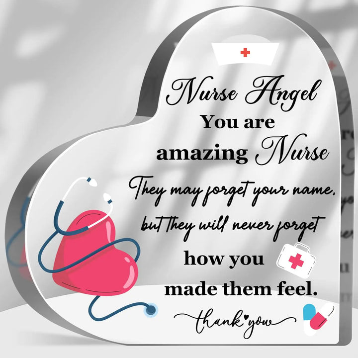 Rynx | Bird Angel Sky Print Acrylic Heart Plaque Durable Memorial Gift for Loss of Mom Dad Grandma Grandmother Table Decoration