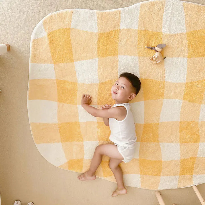 Rynx | Check Minimalistic Large Area Living Room Rug Comfortable Soft Bedroom Carpet Home Decor Children's Room Rugs Carpet Wallpaper IG