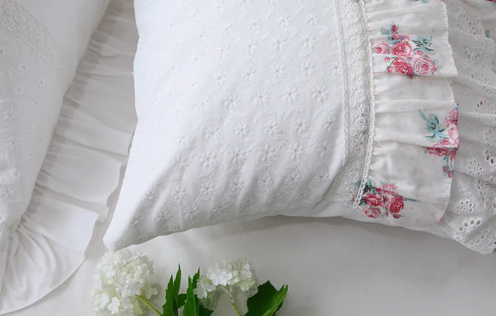 Rynx European Embroidery Pillowcase, Cake Lace Pillowcase, Handcrafted, Elegant Bed Linens, Pillowcase, Sofa Cushion, Top Luxury