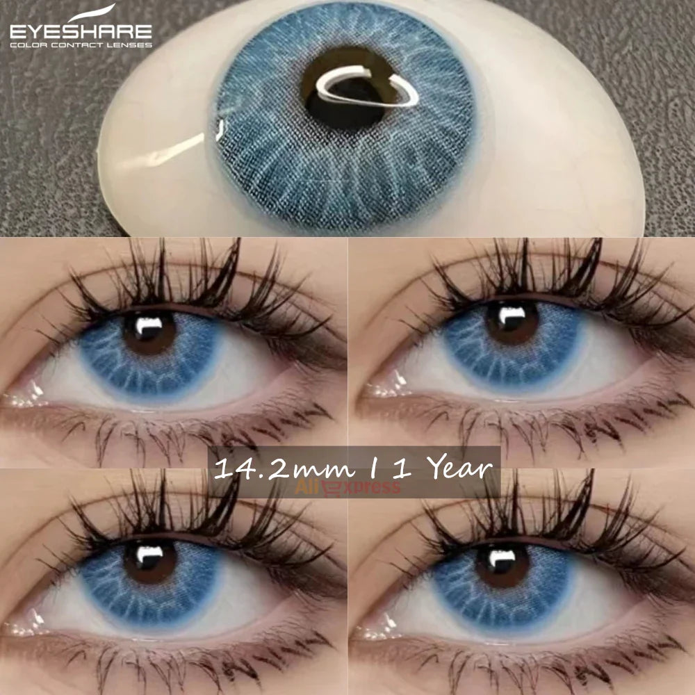 Rynx | Natural colored contact lenses for green eyes Blue contact lenses Brown beauty contact lenses Annual 2 pieces/pair Gray lenses