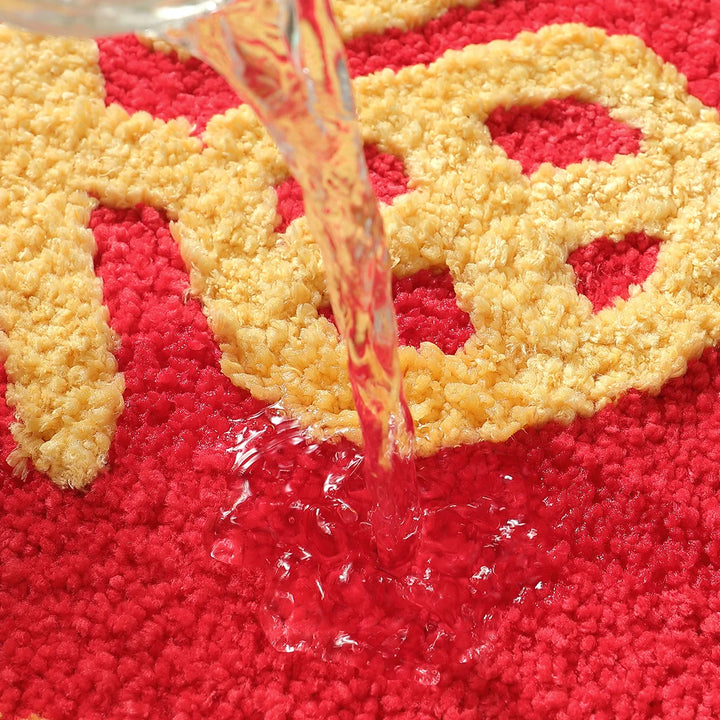 Rynx | Chinese Lucky Tufting Bath Mat Bathroom Mat Carpet Entrance Mat Floor Anti-Slip Foot Mat Aesthetic Home Decor Holiday Decoration