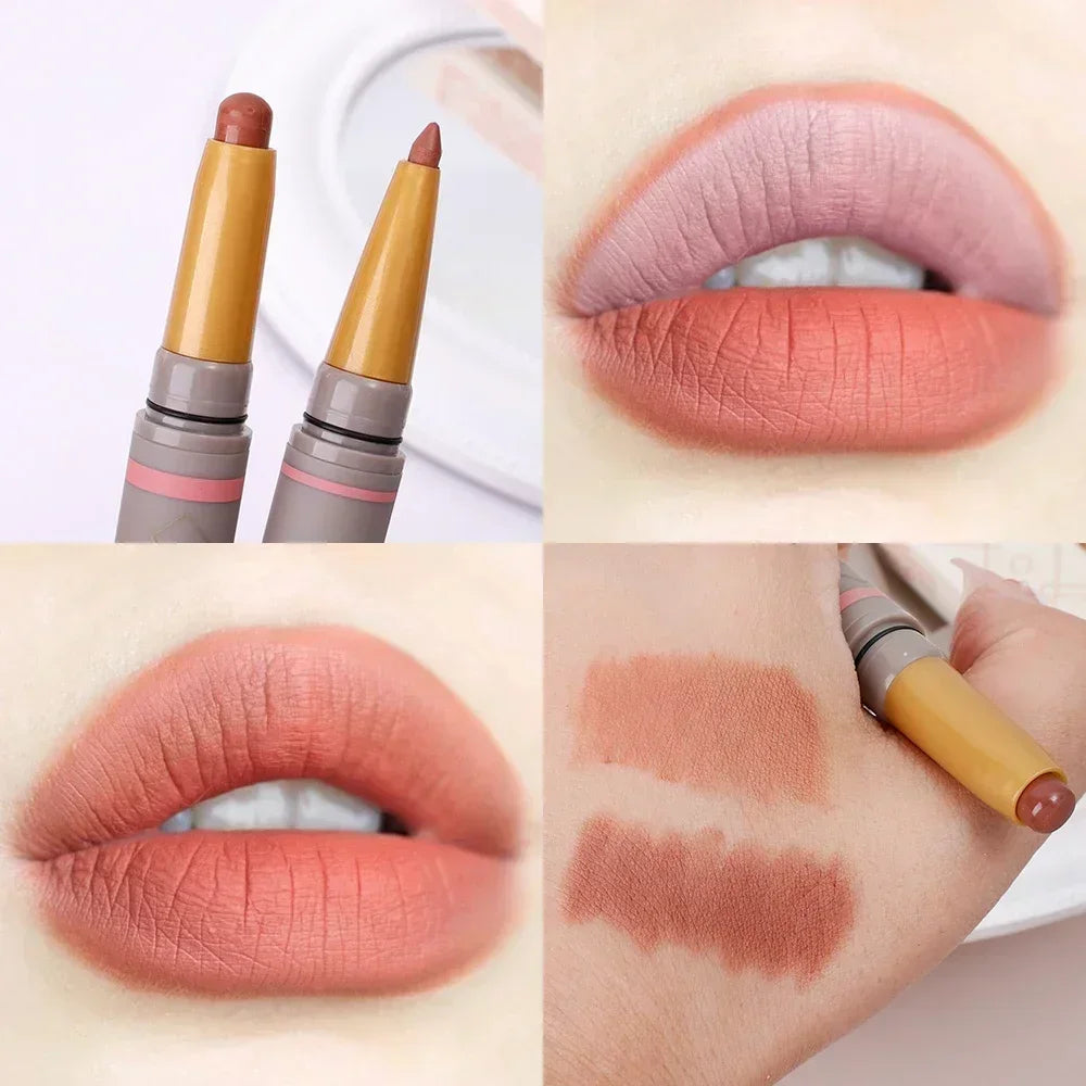 Rynx | Waterproof Lipstick Pencil Matte Nude Soft Solid Lipstick Pencil Long-lasting Professional Women's Lip Contour Korean Makeup