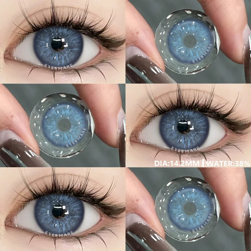 Rynx | 1 Pair of New Color Contact Lenses for Eyes Naturally Blue Eye Lenses Purple Lenses Gray Eye Contacts Brown Eye Lens Yearly