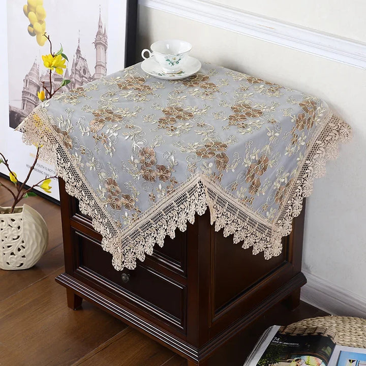 Rynx lace embroidery tablecloth, luxury tablecloth, wedding banquet, party tablecloths, furniture cover, tablecloths for home
