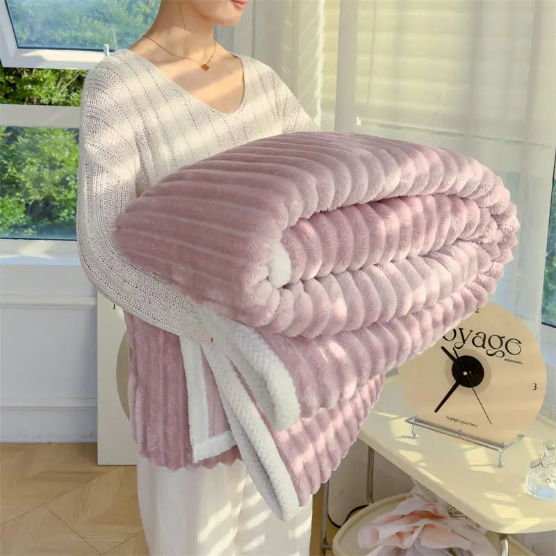 Rynx Velvet Coral Velour Small Blanket Single Room Climate Blanket Rabbit Velour Blanket Office Nap Blanket