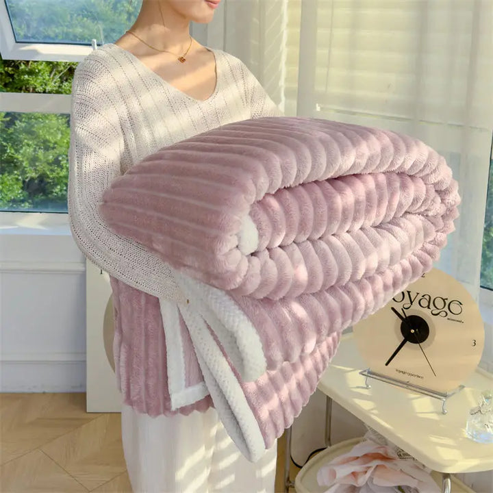 Rynx Velvet Coral Velour Small Blanket Single Room Climate Blanket Rabbit Velour Blanket Office Nap Blanket