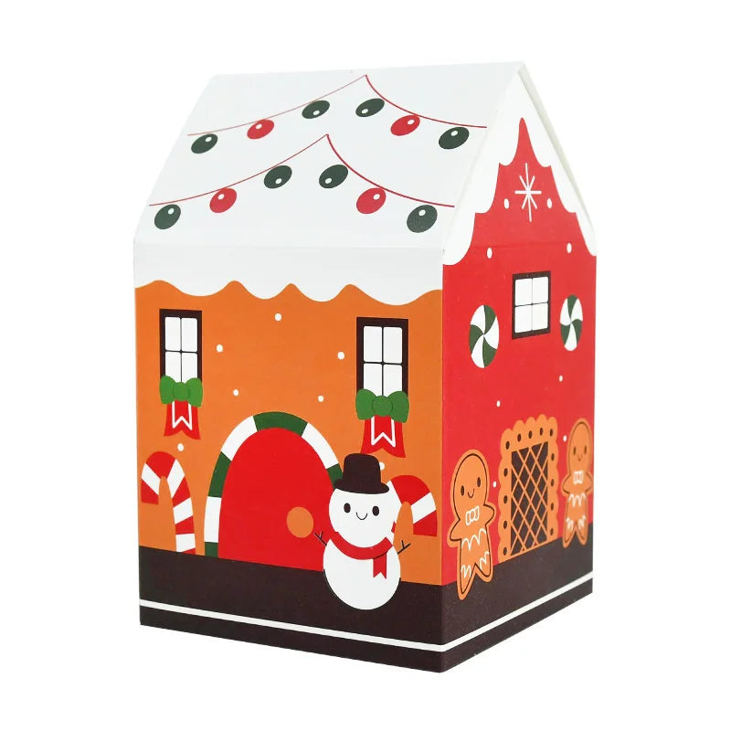 Rynx 4-piece Christmas House-shaped Candy Box Cartoon Merry Christmas Gift Packaging Chocolate Box Christmas 2025 New Year's Party Children's Gifts