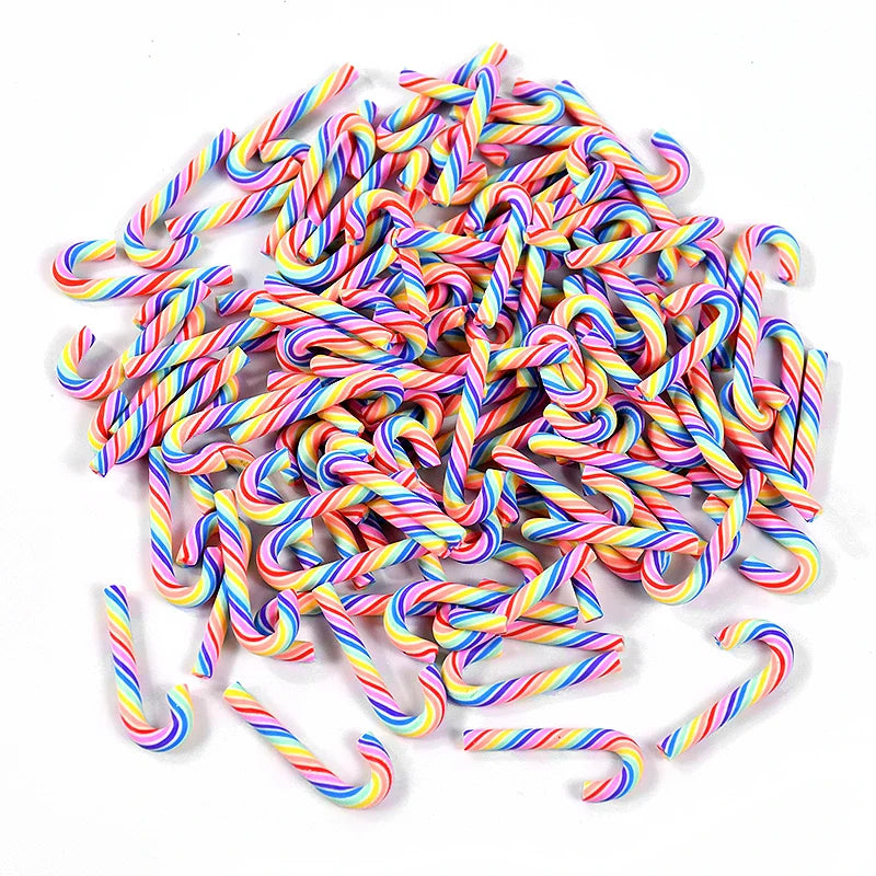 Rynx 10/30/50pcs Mini Candy Canes Christmas Decoration Red White Resin Sweet DIY Craft Xmas Pendant Navidad Home Decoration 2025 New Year