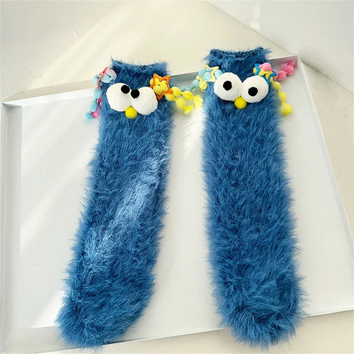 Lisslune | Fluffy Cartoon Women's Socks with Face