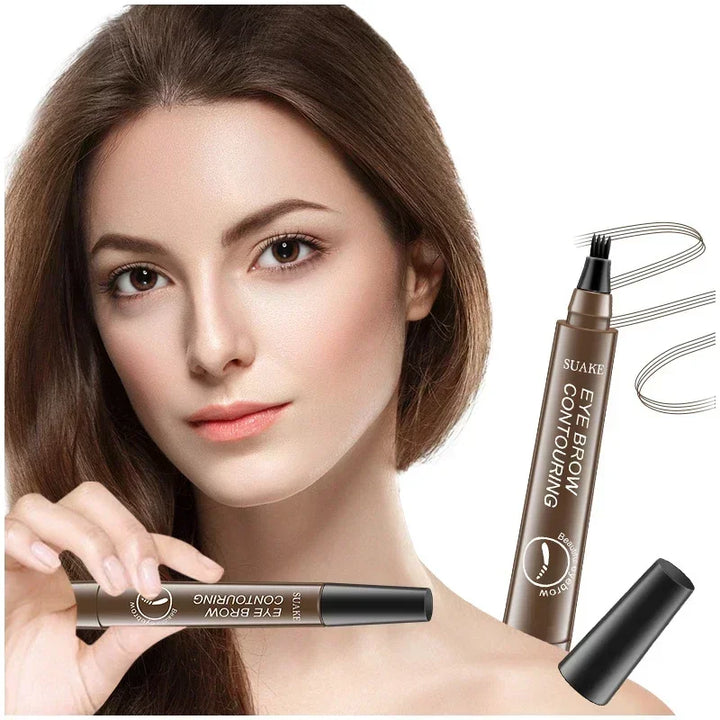 Rynx | 4-Point Eyebrow Pencil Makeup for Women Waterproof Liquid Eyebrow Pencil Makeup Long-lasting Cosmetics Microblade Eyebrow Pencil