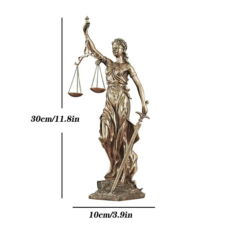 Lisslune | ERMAKOVA European antique bronze Greek goddess of justice statue Fair Angels resin sculpture ornaments desktop home decoration gift