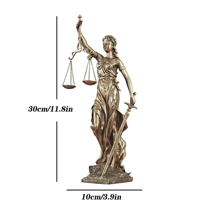 Lisslune | ERMAKOVA European antique bronze Greek goddess of justice statue Fair Angels resin sculpture ornaments desktop home decoration gift