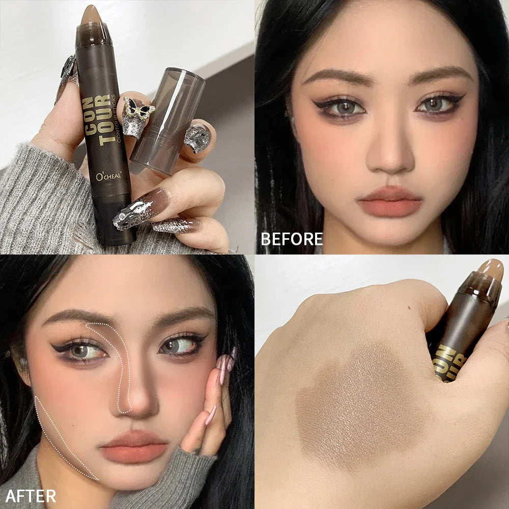 Rynx | Face Contour Highlighter Concealer Stick Waterproof Long-lasting Corrector Contouring Makeup Brightening Highlighting Bronzer Stick Cosmetics