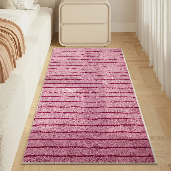 Rynx | Korean Style Rugs for Bedroom Fluffy Soft Lounge Carpet Thick Washable Nightstand Mat Simple Living Room Decoration Checkered Carpet