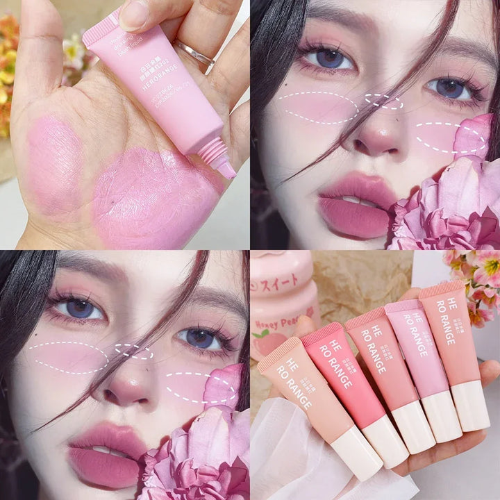 Rynx | Smooth Liquid Blush Cheek Ink Sponge Matte Gentle Face Makeup Blush Pigment Waterproof Long-lasting Creamy Cosmetics