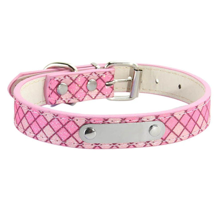 Lisslune | Glamorous Personalized Engraved Leather Dog Collar with Sparkling Accents