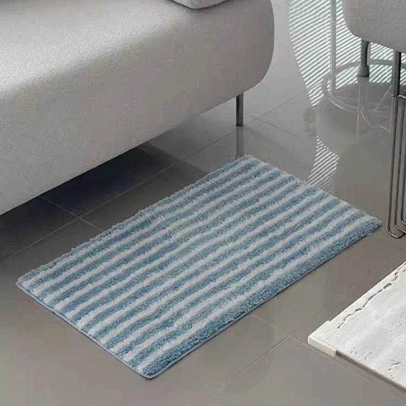 Rynx | Tufting Stripe Bathroom Mat Bedroom Carpet Soft Fluffy Geometric Bath Mat Bed Mat Carpet Non-Slip Underlay Home Decor 40x70cm