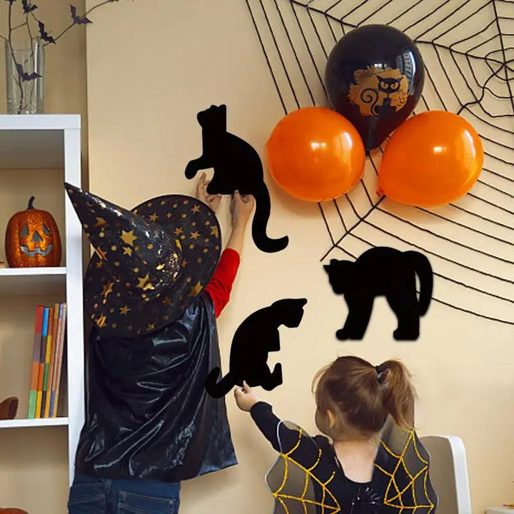 Rynx | Halloween Door Corner Sign Sweet Bird Witch Cat Black Wood Hanging Decoration Party Home Wall Doors Frame Decorations