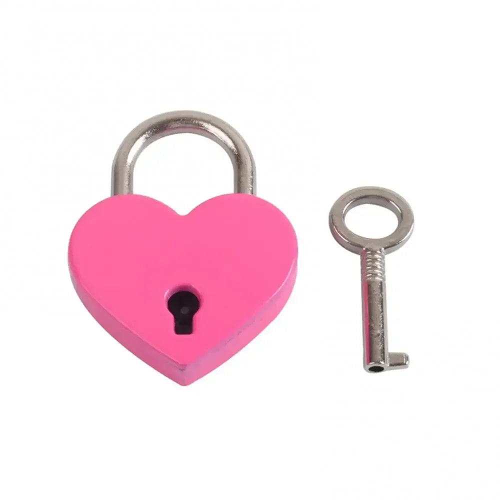 Rynx | Heart Shape Mini Padlock Multicolor Bag Travel Suitcase Luggage Key Lock Security Padlocks Metal Suitcase Luggage Box Lock Gift