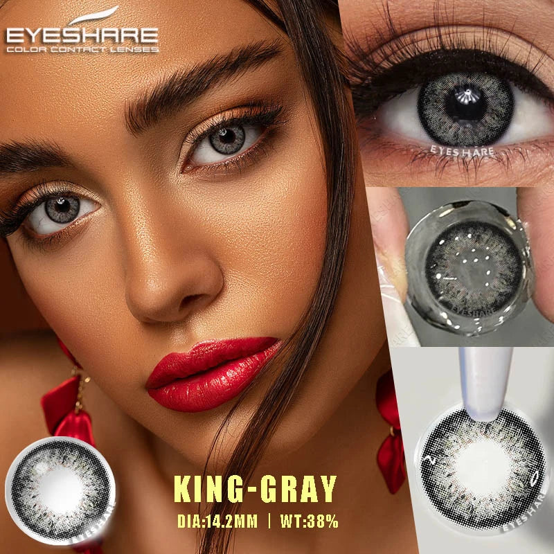 Rynx | 1 Pair Fashion Color Contact Lenses for Eyes Blue Eye Contact Lenses Cosmetic Green Contacts Annual Brown Eye Lens Gray Lenses