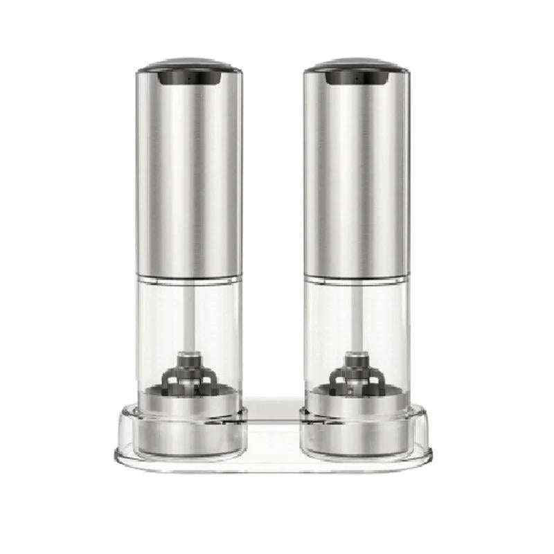 Lisslune | Automatic rechargeable salt and pepper mill duo with adjustable grind settings and integrated LED light